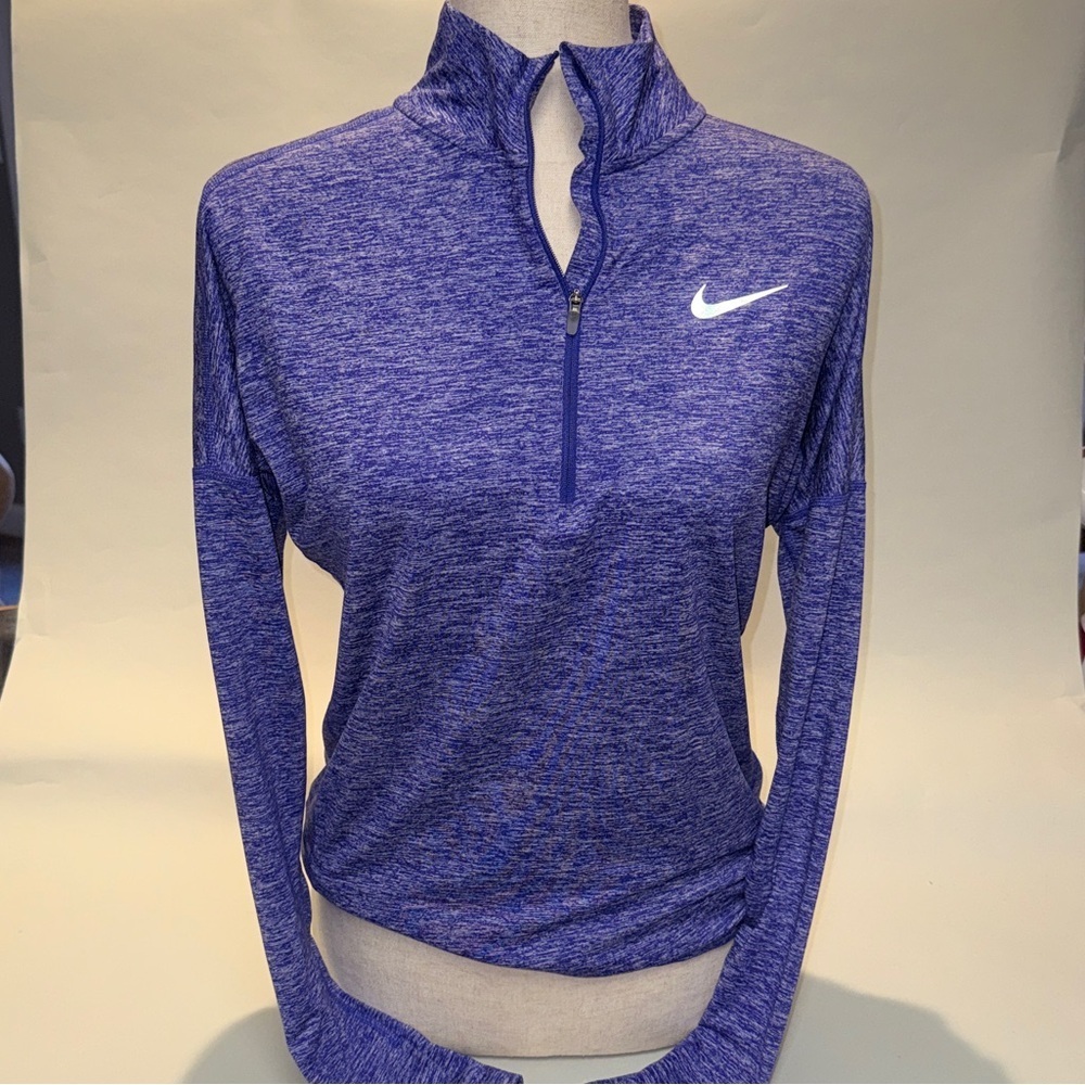 Nike Women's Heathered Blue Quarter-Zip Sweatshirt